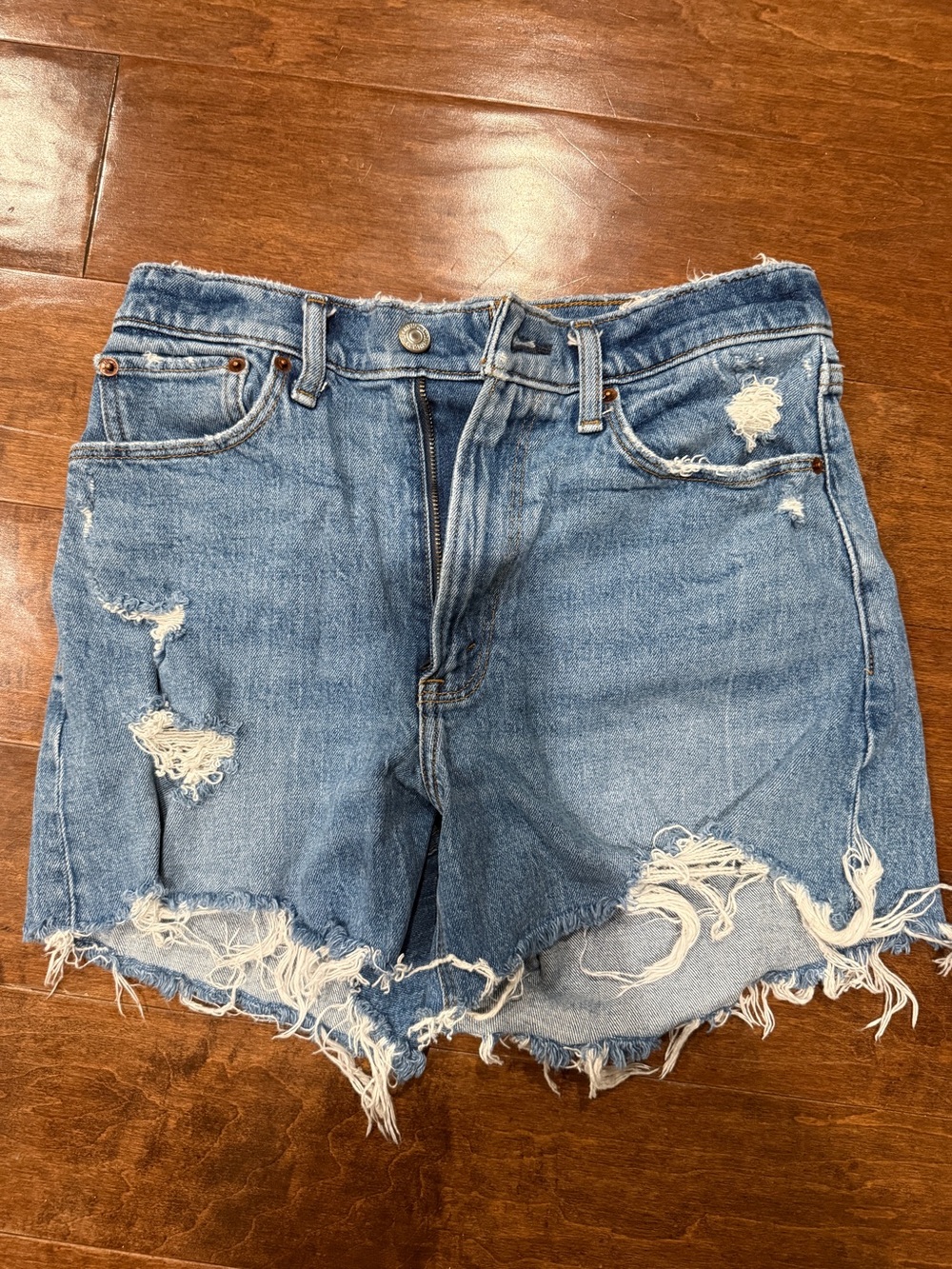 Abercrombie & Fitch Curve Love High Rise Denim Shorts